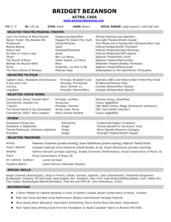 Bridget Bezanson - Resume